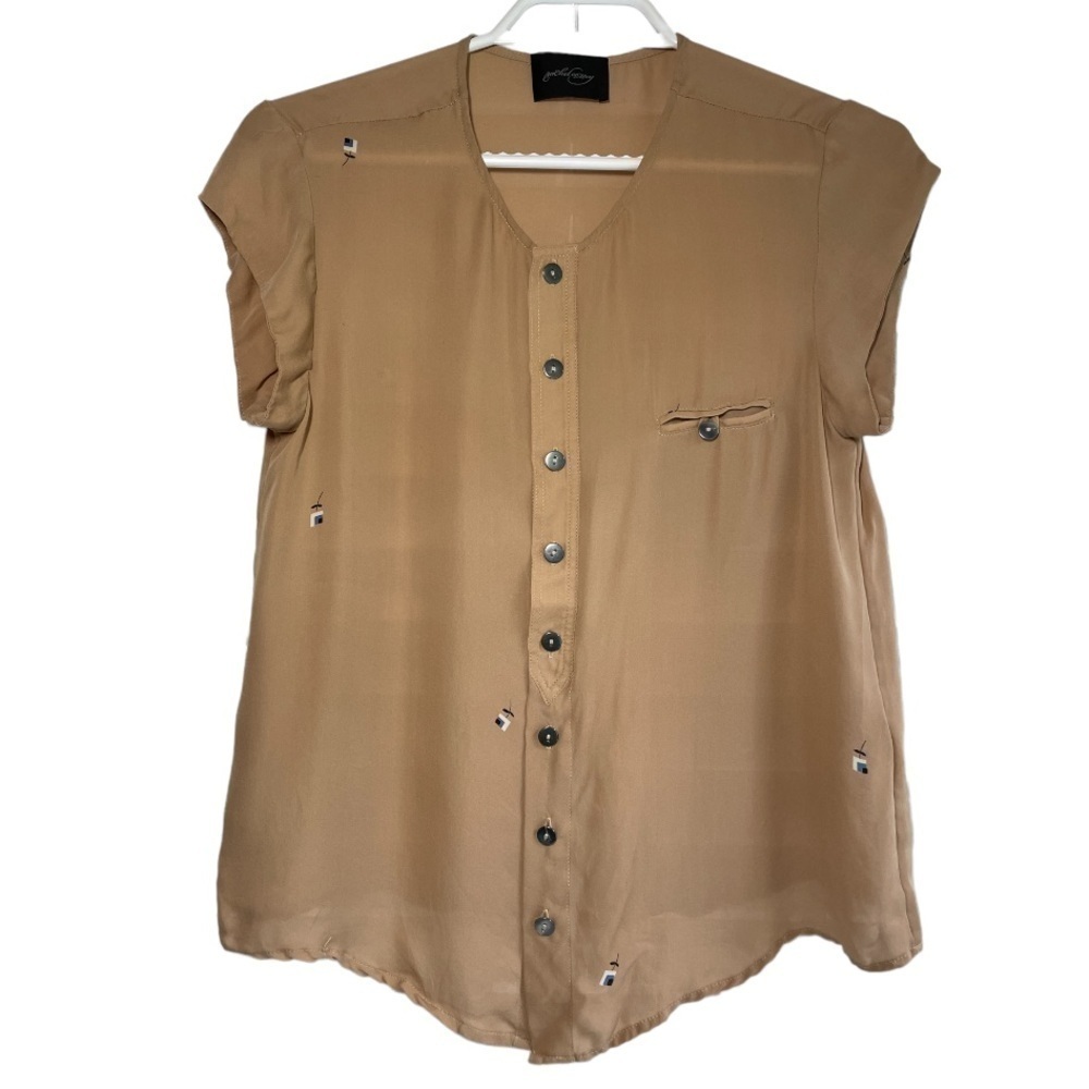 RACHEL Comey Button Front Silk Shirt size 6 - Picture 2 of 6